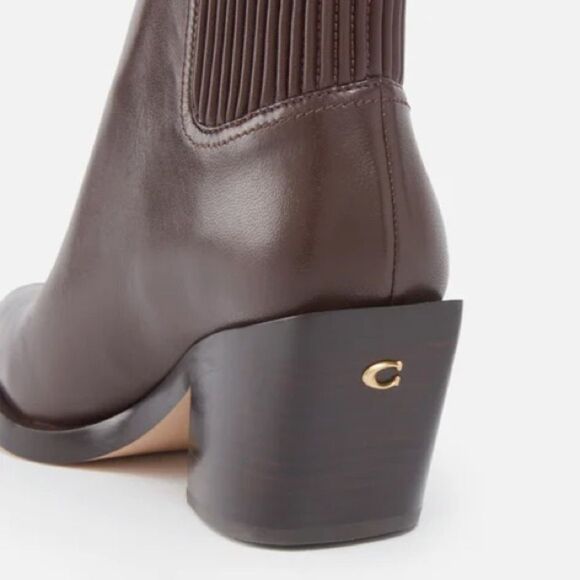 Coach Prestyn Leather Boots Maple 5 NWT IN BOX - Picture 4 of 12